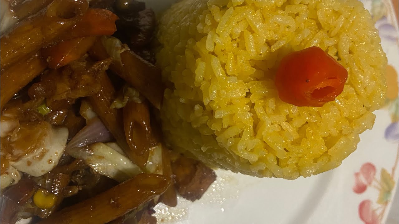 Pumpkin rice with coconut milk//StirFry chicken real yardstye //MUCH WATCH//#yardstye#cook#epic