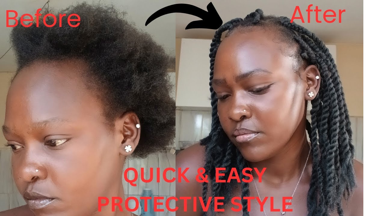 Before & After Protective Style 😍 | Full Head with ONLY 1 Roll of Brazilian Wool (Quick & Easy!)