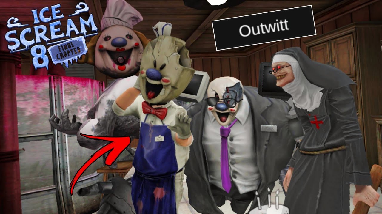 ice scream 8 outwitt Part 2!! Mati meets Boris, Rod and Evil nun Full Gameplay