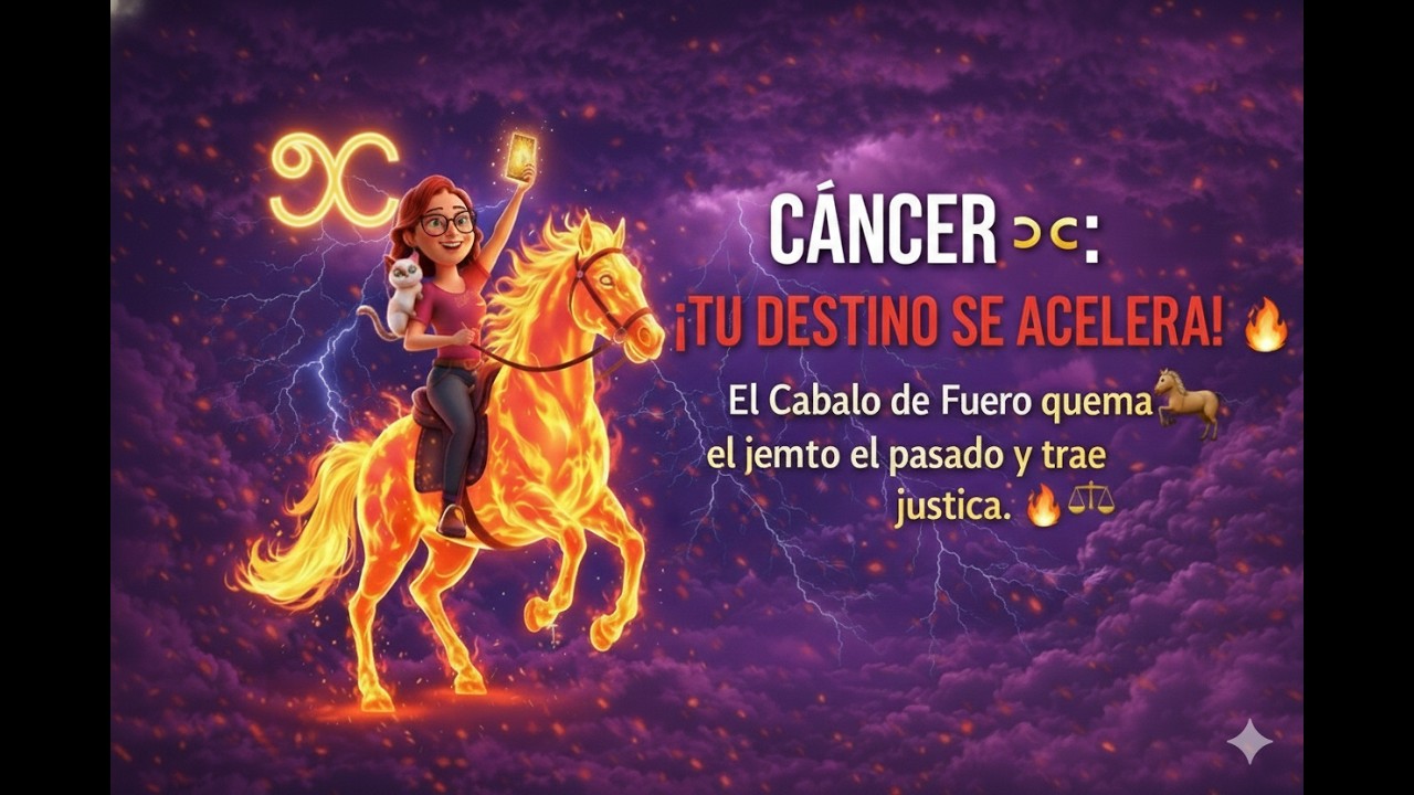 CÁNCER ♋️: ¡TU DESTINO SE ACELERA! 🐎🔥 El Caballo de Fuego quema el pasado y trae justicia.