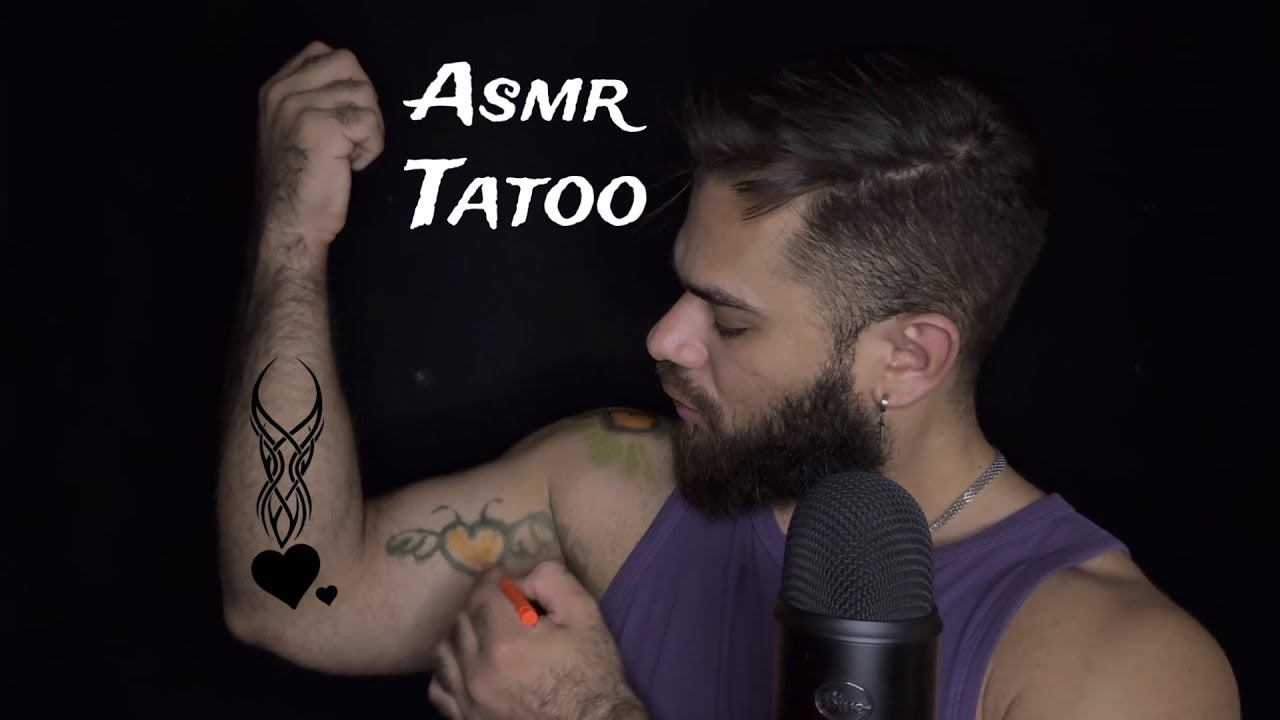 ASMR - FAZENDO TATUAGEM NO MEU BÍCEPS