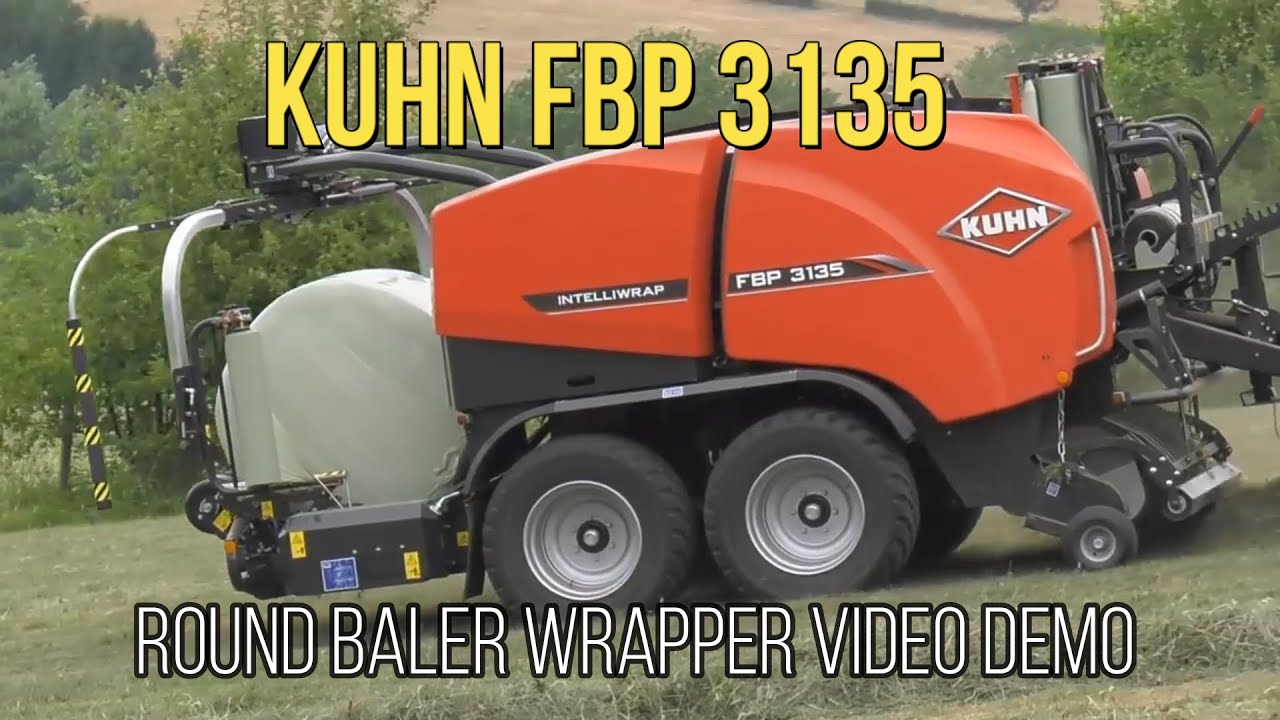 KUHN FBP 3135 Round Baler Wrapper Video Demo