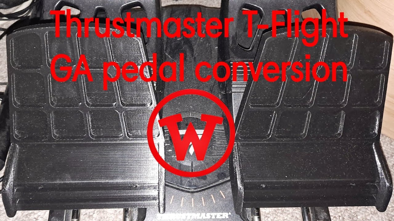 Overview of GA-style pedal conversion kit for Thrustmaster T-Flight HOTAS rudder pedals