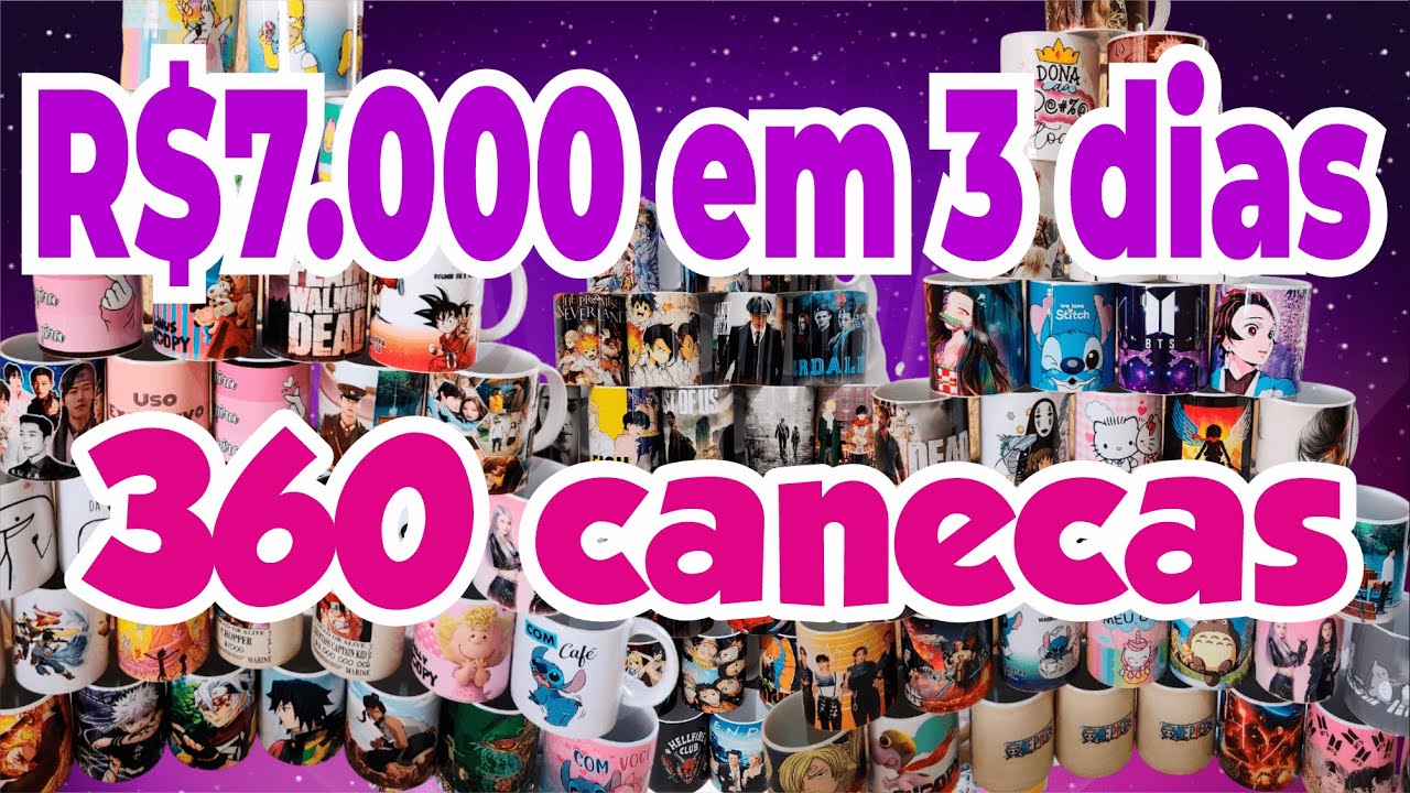 Fiz 360 canecas em 3 dias - Sublimação, Preço, custos e Lucro - Produção na Gráfica Rápida