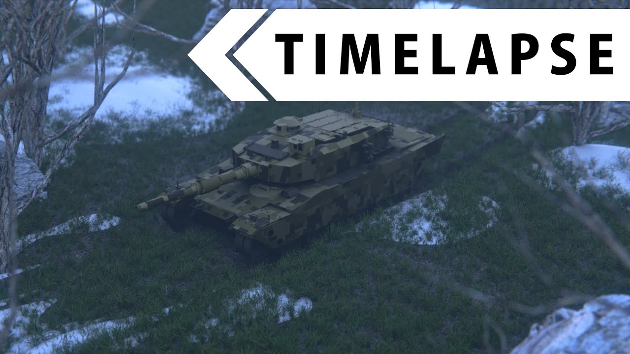 Tank 90 Japan - Modeling, Texturing, Rendering(BLENDER TIMELAPSE)