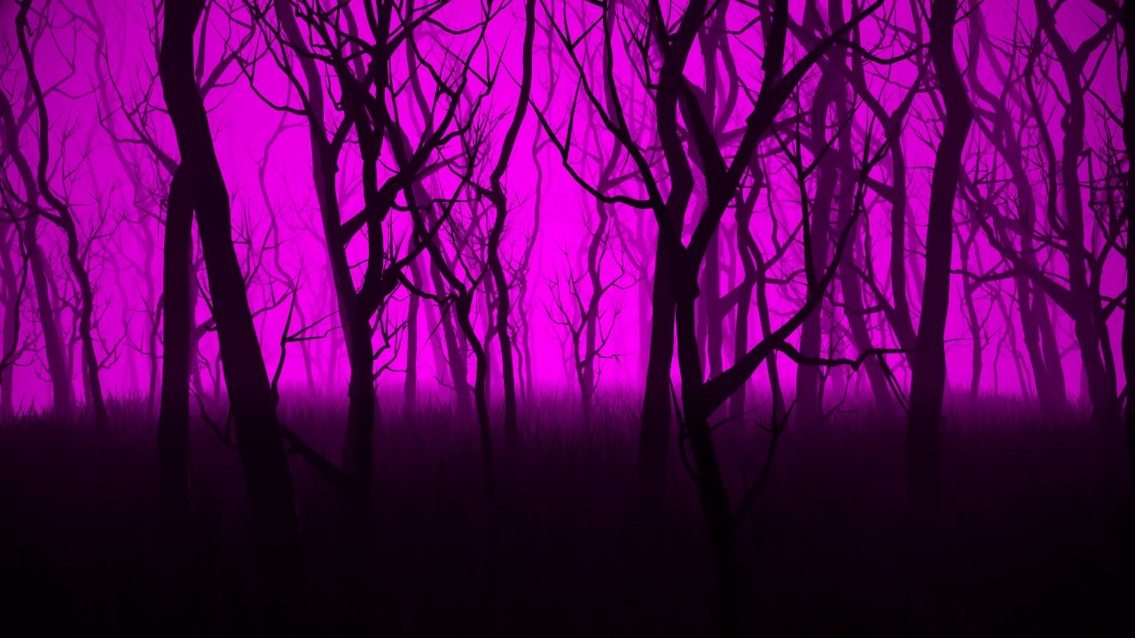 Purple Atmospheric Trees Halloween 4K Motion Background Wallpaper Screen Saver