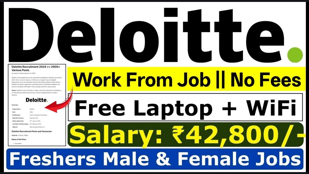Deloitte Recruitment 2025 | Deloitte Vacancy 2025 | Salary: 4 LPA | Deloitte Jobs 2025 | Fresher Job