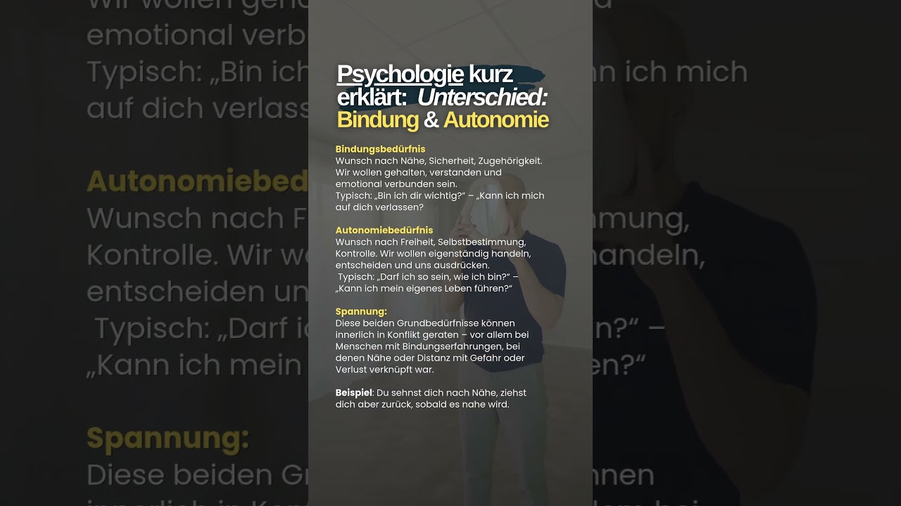 Der Unterschied von Bindung und Autonomie