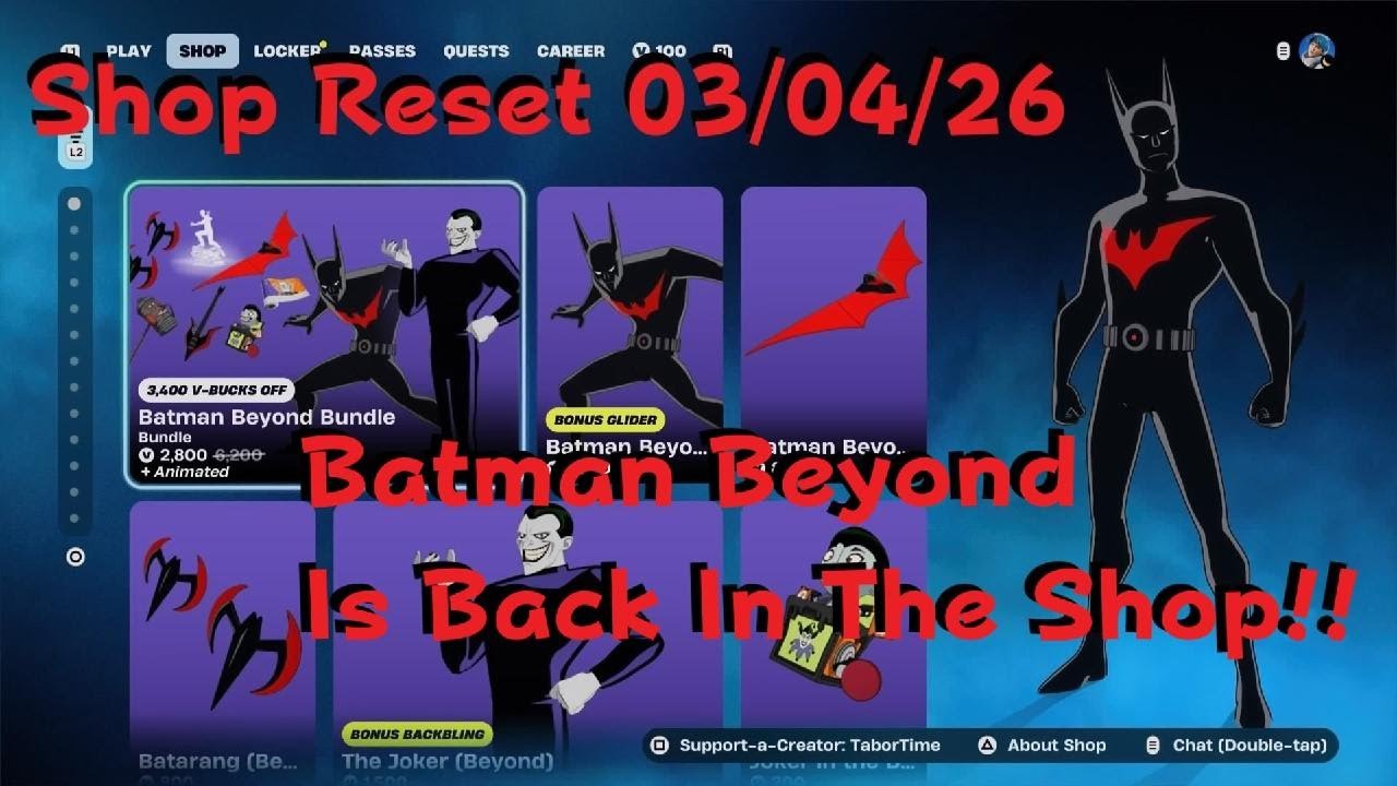 #BatmanBeyond Is Back In The #Fortnite Shop!