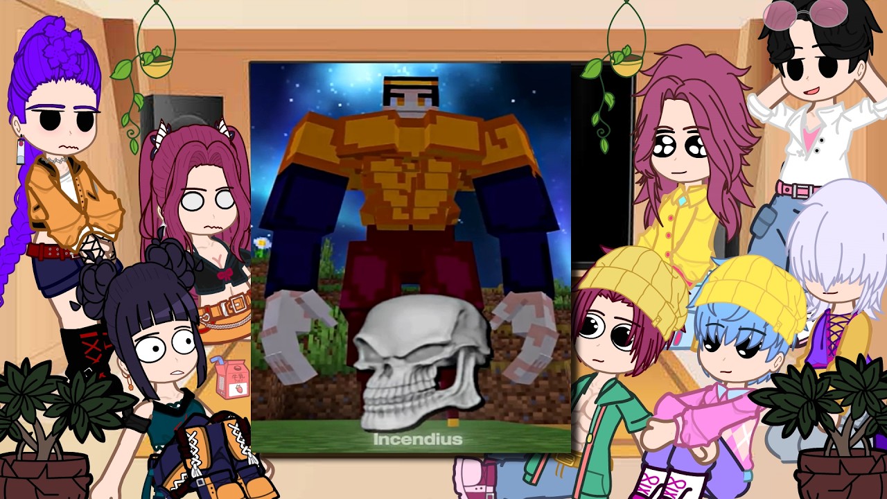 KPOP Demon Hunters React To INCENDIUS || Gacha reacts to Minecraft + HamoodeG & AJTHEBOLD