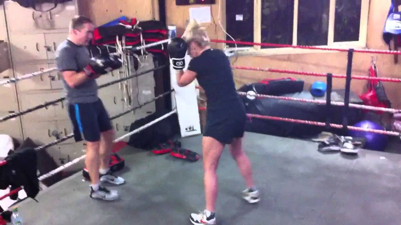 Married couple sparring