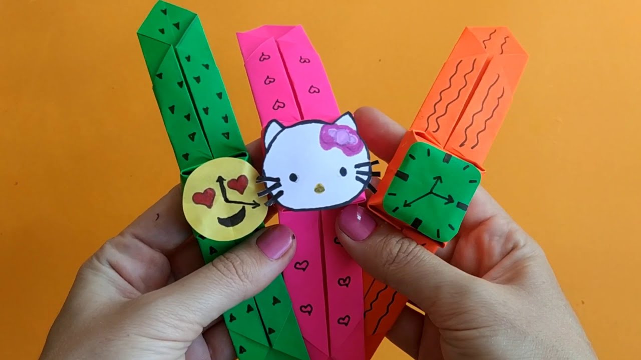 Kağıttan saat yapımı / Origami Paper Watch /