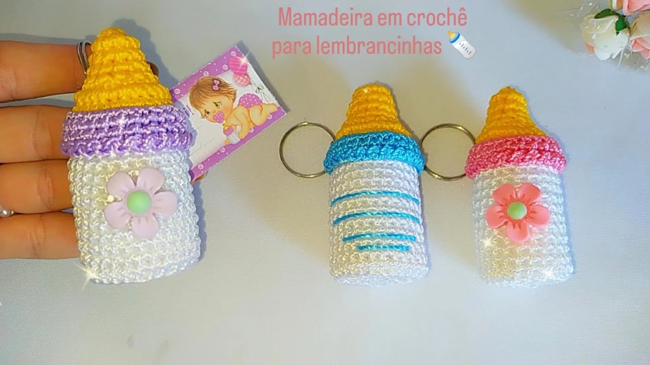 MAMADEIRA CHAVEIRINHO EM CROCHÊ /PARA LEMBRANCINHAS🍼🍼