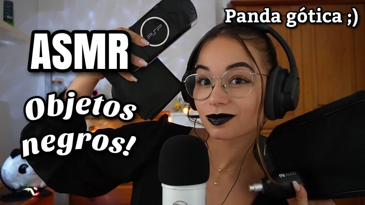 ASMR SÓLO CON OBJETOS NEGROS!🖤😴(Mucho tapping y gracioso) | ASMR en español para dormir | Pandasmr