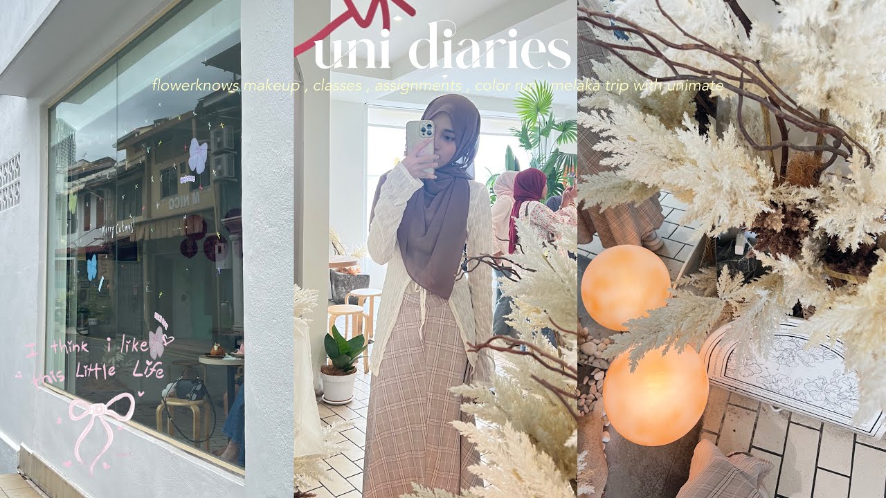 uni diaries 💌🍓| flowerknows makeup , classes , color run , melaka trip ──★ !!
