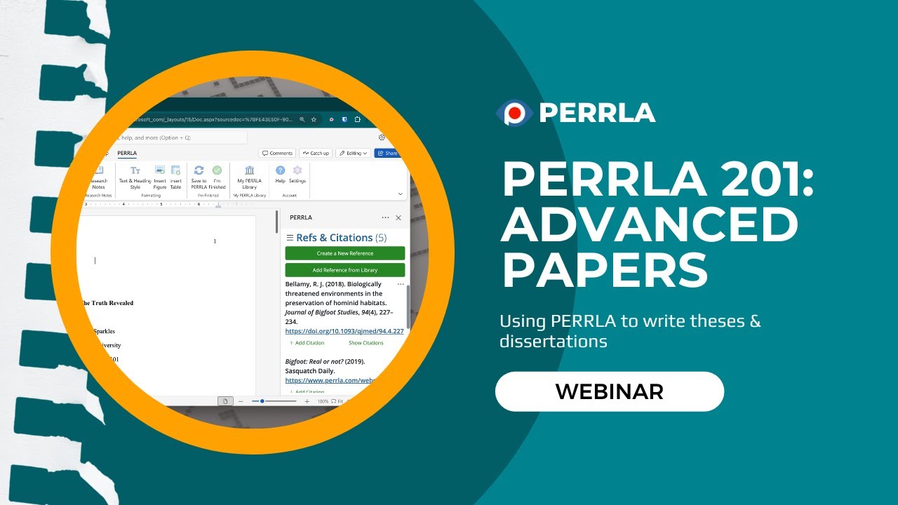 PERRLA 201: Advanced Papers Webinar – Oct. 15, 2025