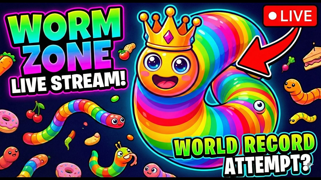 WORM ZONE LIVE: Aaj Banayenge WORLD RECORD! 🐍 | Biggest Snake Gameplay