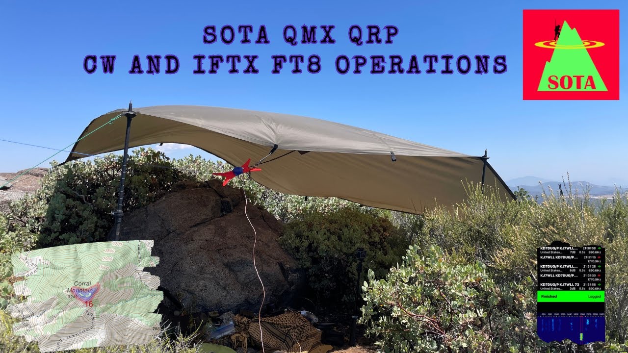 SOTA QMX QRP CW and FT8 Operations - Excessive Heat,  Wind and DX