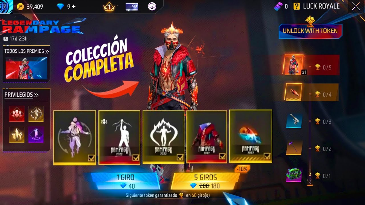 🌟ACCESO ANTICIPADO | TRAJE LEGENDARIO RAMPAGE & PUÑOS HÍBRIDOS EN TORRE DE TOKENS | FREE FIRE