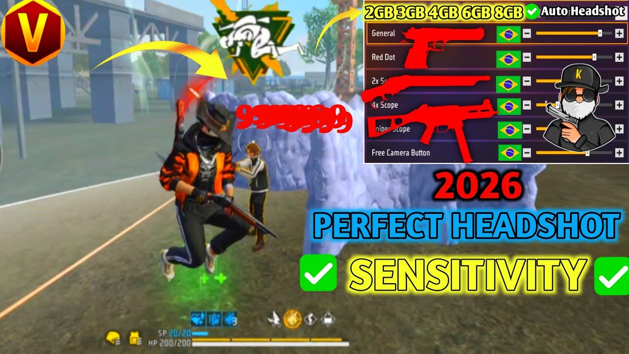 Free Fire Best Headshot Sensitivity 🔥 2026 Settings | Perfect Headshot Sensitivity |