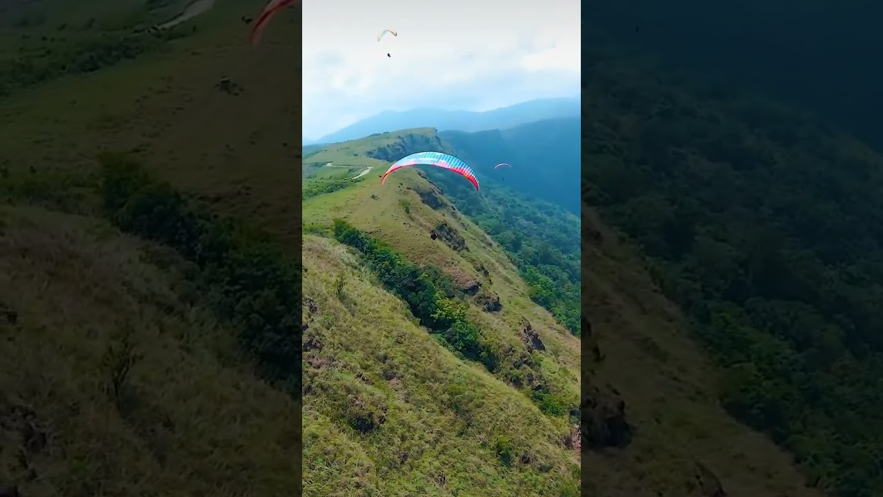 Awesome view of Paragliding in Kerala #paragliding #youtubeshorts #flying