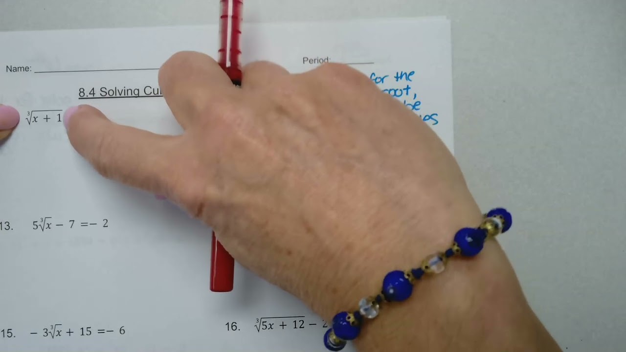 Notes 8 4 Solve Cubic cube root functions