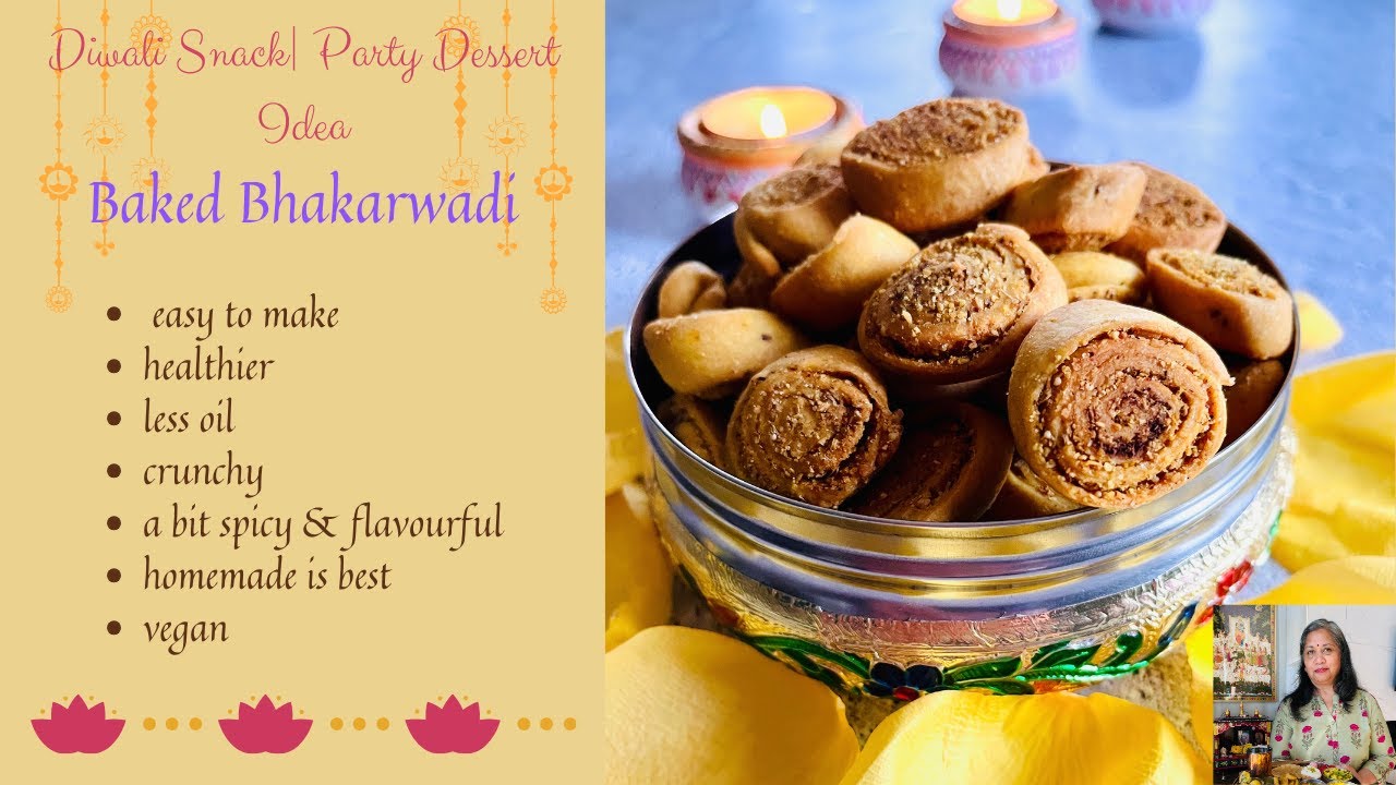 BAKED BHAKARWADI | NON FRIED MINI BHAKARWADI RECIPE | બેકડ ભાકરવાડી | DIWALI SNACK