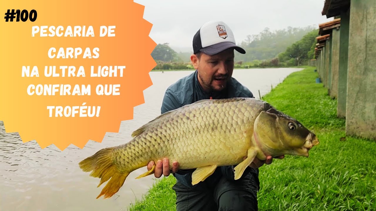 Pescaria de carpas cabe&ccedil;udas e h&uacute;ngaras na ultra light - Pesqueiro dos Amigos