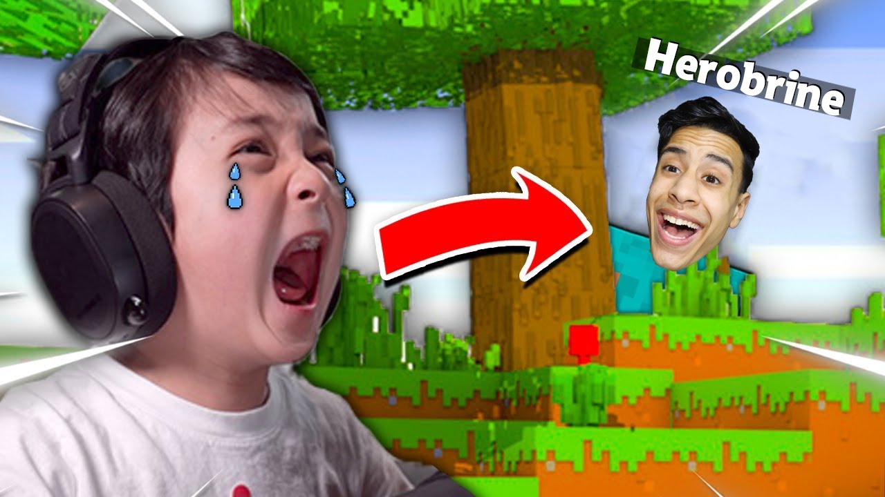 مقلب الهيروبراين في اخوي الصغير - رده فعله صدمه !! .. في ماين كرافت 🤣