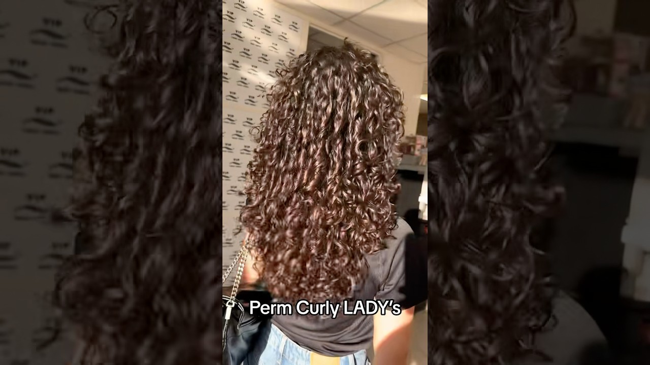 Perm curls women long hair