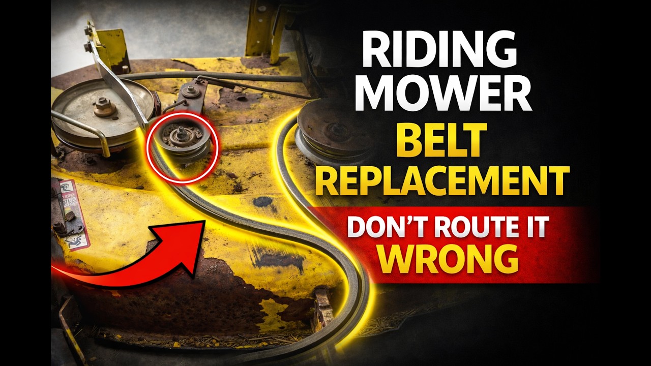 John Deere Mower Deck Removal  and belt replacement step by step- easy