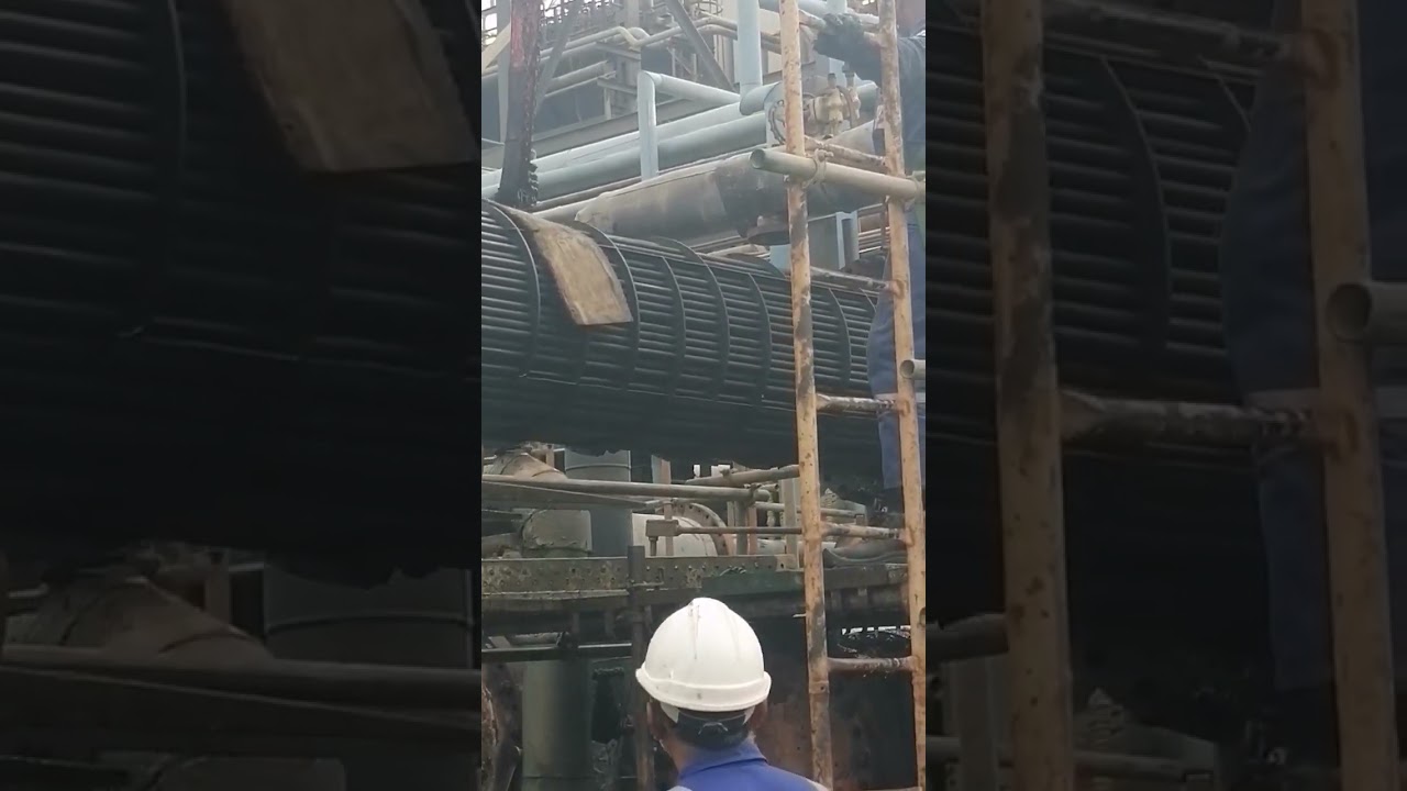 How to pulling the bundle #bundle #heatexchanger #mct #forklift #mechanical