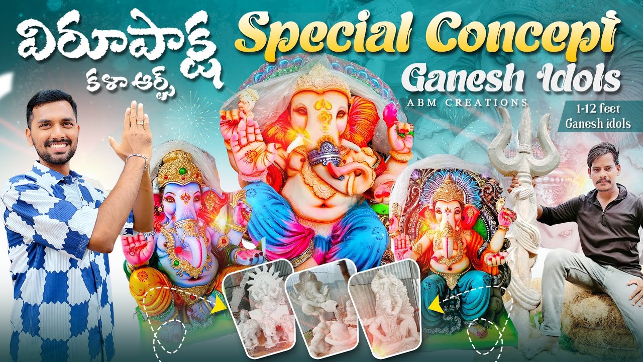 SPECIAL CONCEPT GANESH IDOL | Virupaksha Kala Arts | 1-12 ft. Ganesh Idols | ABM Creations