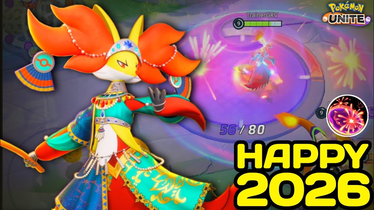 Delphox Saying Happy New Year To Everyone With Her Firecrackers 🎇 Pokemon Unite | NINZA PLAYS