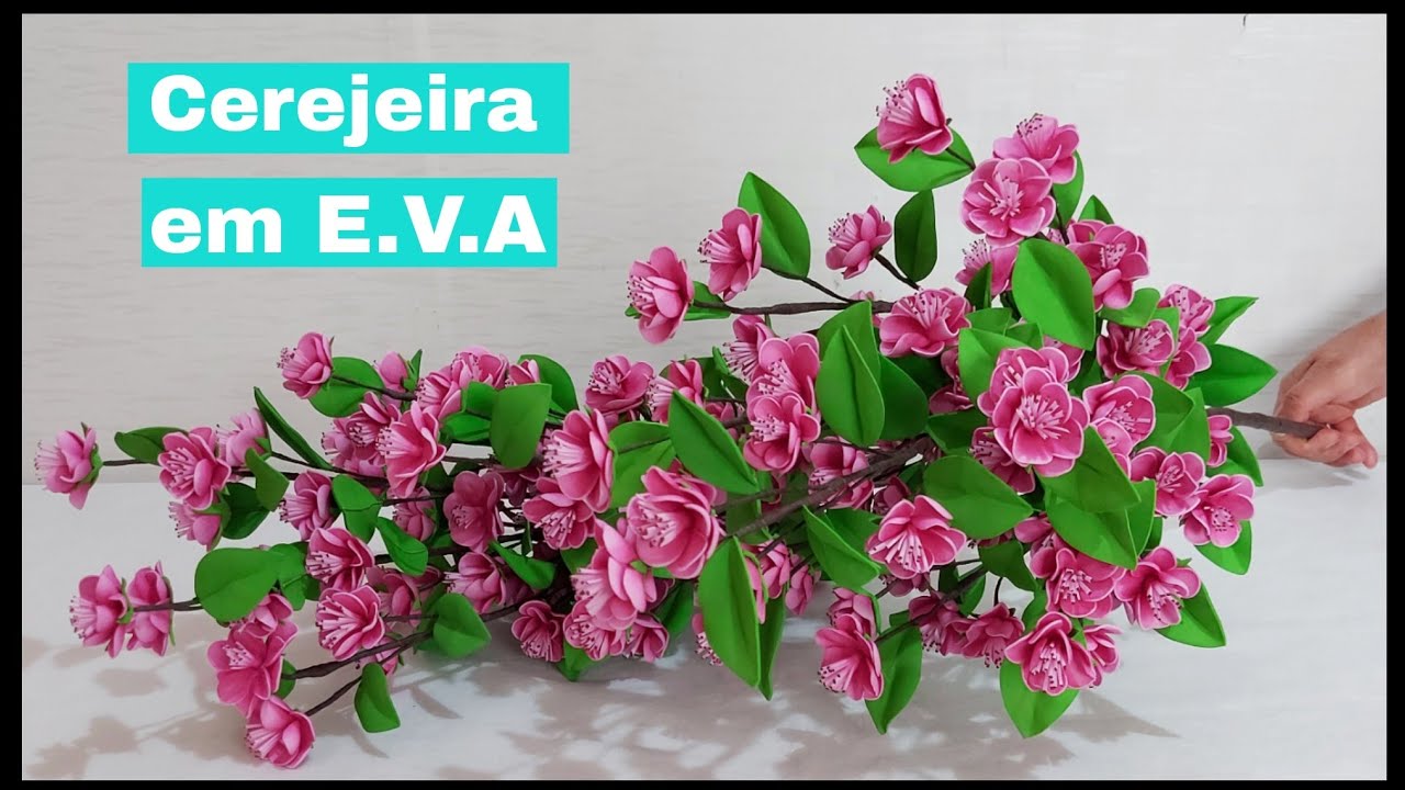 Galhos de cerejeira em E.V.A, sem frisador.