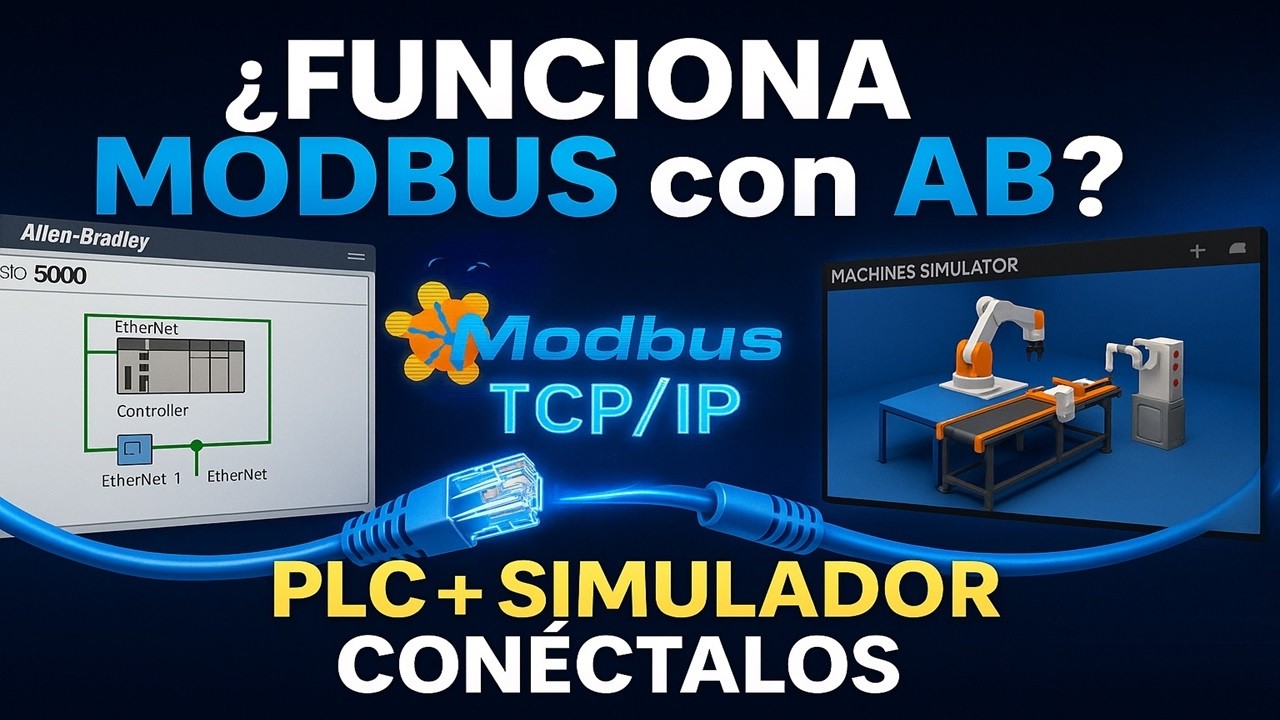 ⁉️¿FUNCIONA o NO? Modbus TCP/IP con PLC AB y Machine Simulator