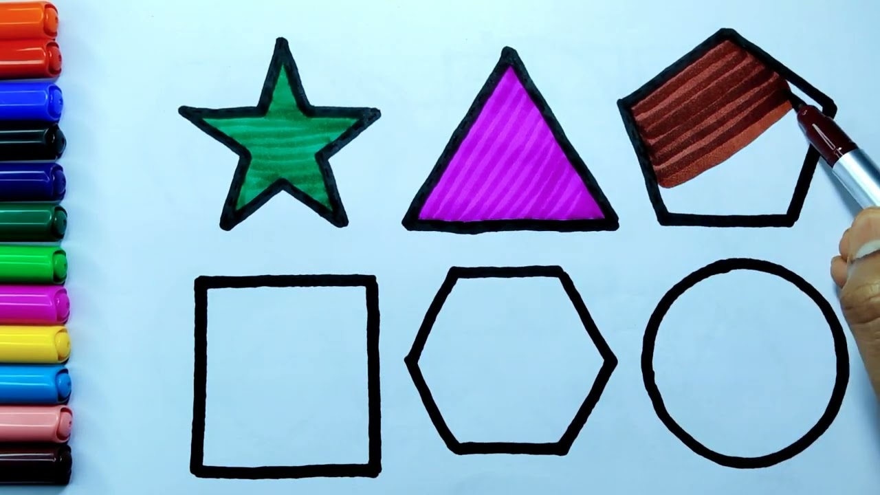 Learn Shapes, Colors for Kids & Toddlers 2d shapes colors for toddlers, star triangle pentagon