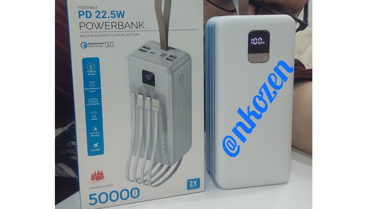 Deprem-Afet Bölgesi için kesintisiz hızlı güç 50Bin Mah PowerBank (Acl-Pw63 - PD-22.5 Quik 3.0 Şarj