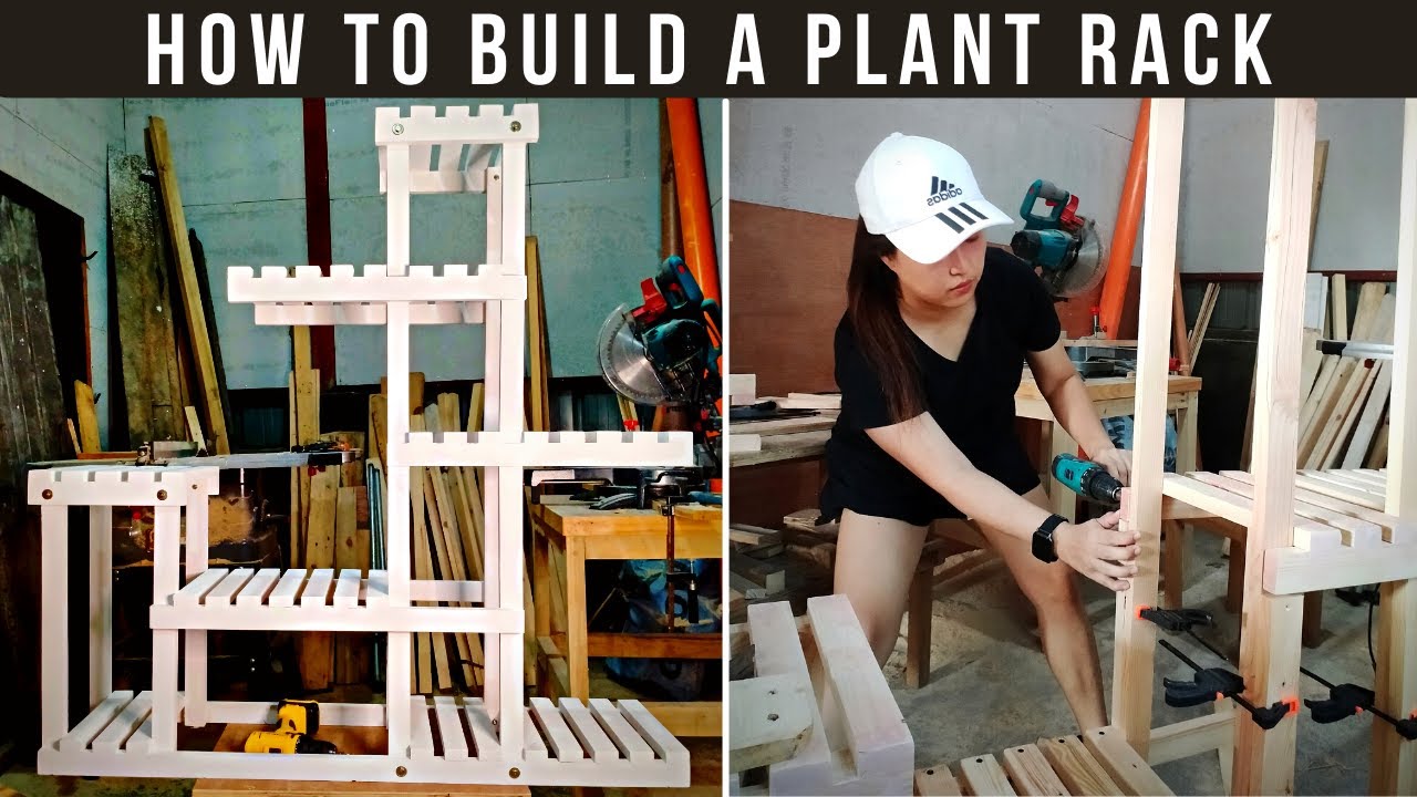 DIY Plant Rack out of Pallet Wood - How to build a Plant Shelf