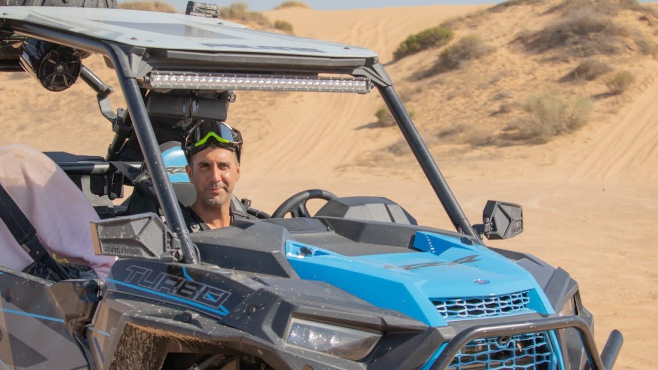 טיול שטח עם רייזר טורבו יציאה מישור אדומים לחולות שונרה בדרום צולם במצלמת גו פרו ורחפן של dji