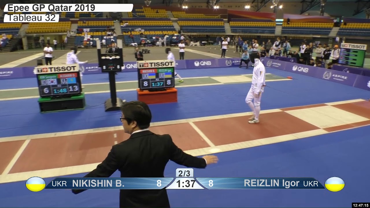 2019 387 T32 16 M E Individual Doha QAT GP RED REIZLIN UKR vs NIKISHIN UKR