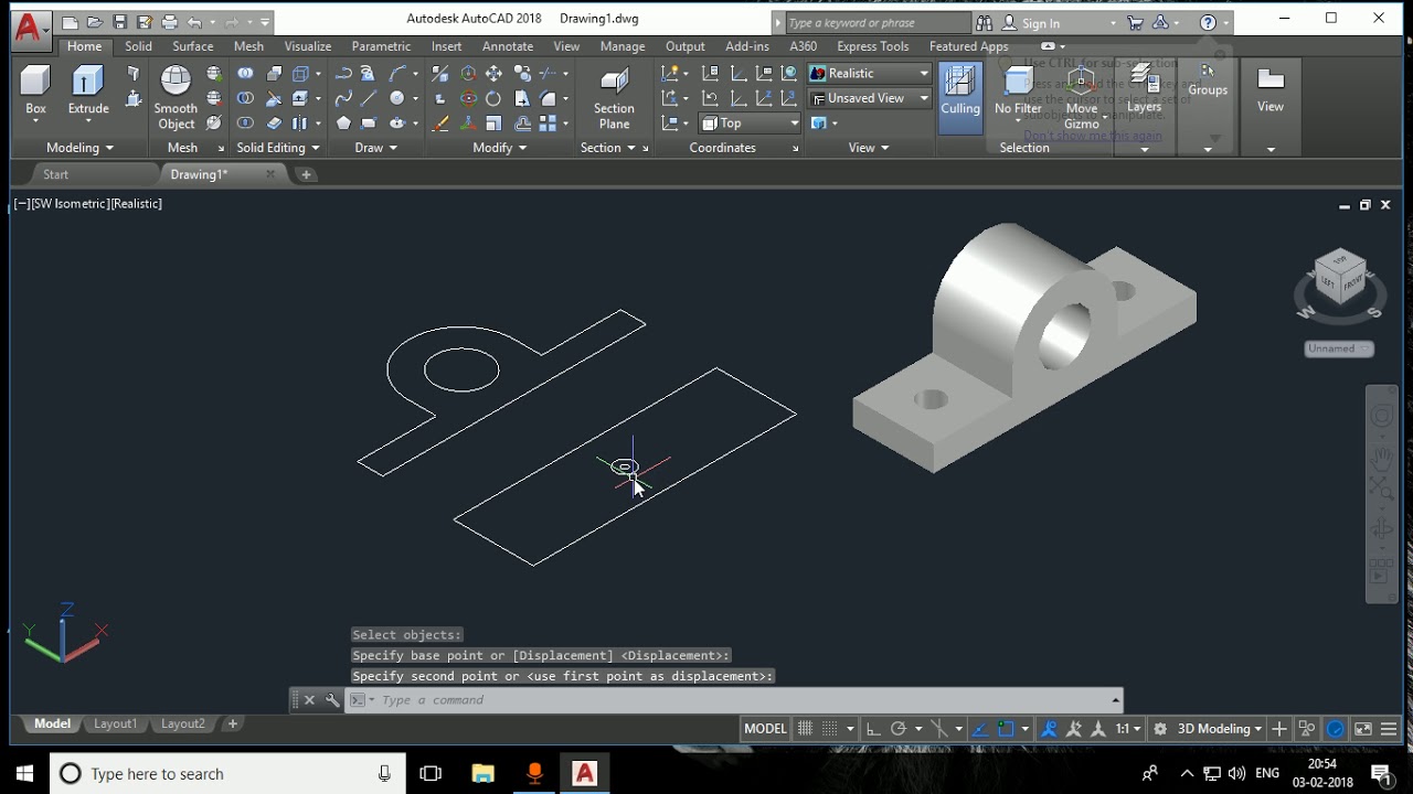 Solid bearing 3D Malayalam video tutorial - CADD Lessons