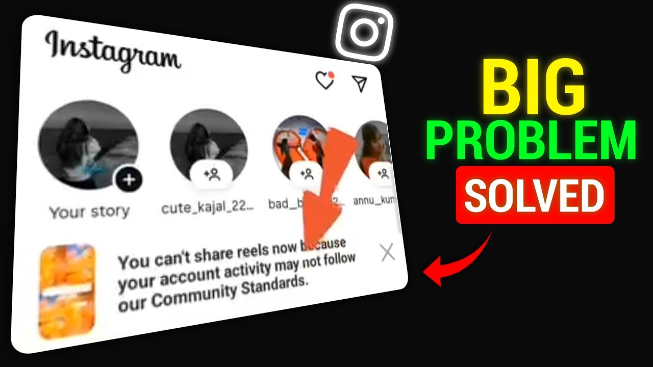 You Can't Share Reels Now Because Your Account Activity Instagram Big Problem Solve 