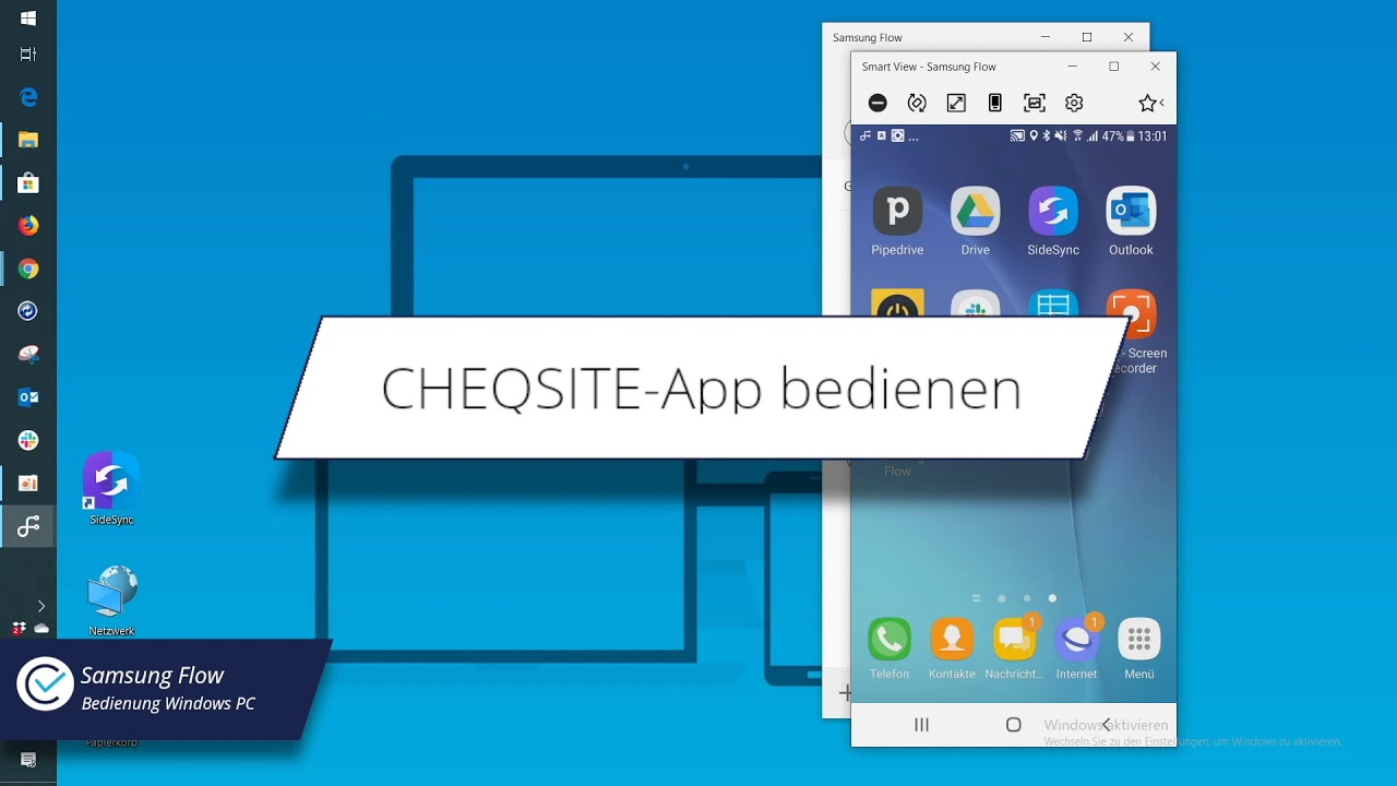 Samsung Flow - CHEQSITE Apps am Windows PC nutzen