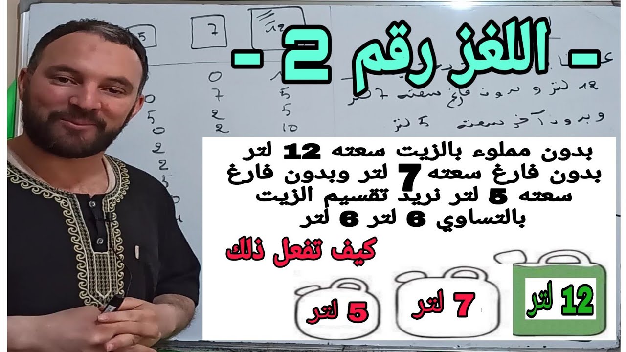 ألغاز رياضية ممتعة  لتنمية الذكاء اللغز رقم 2