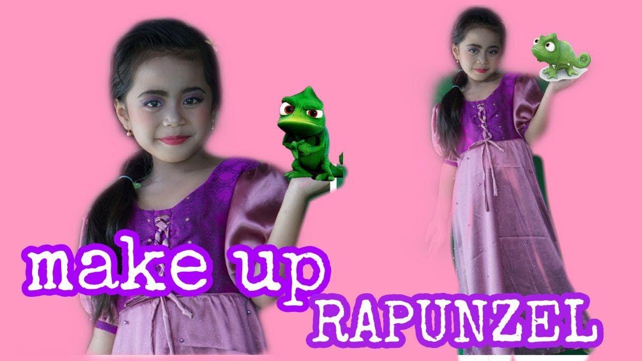 make up rapunzel dan baju jahitan mama marsya sendiri