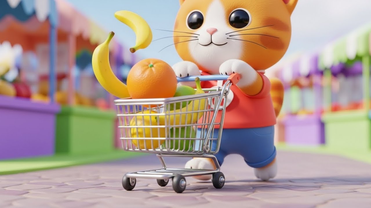 Китти отправляется за покупками на фруктовый рынок 🐱🍎🍌 | Мультфильм для детей и весёлые приключения