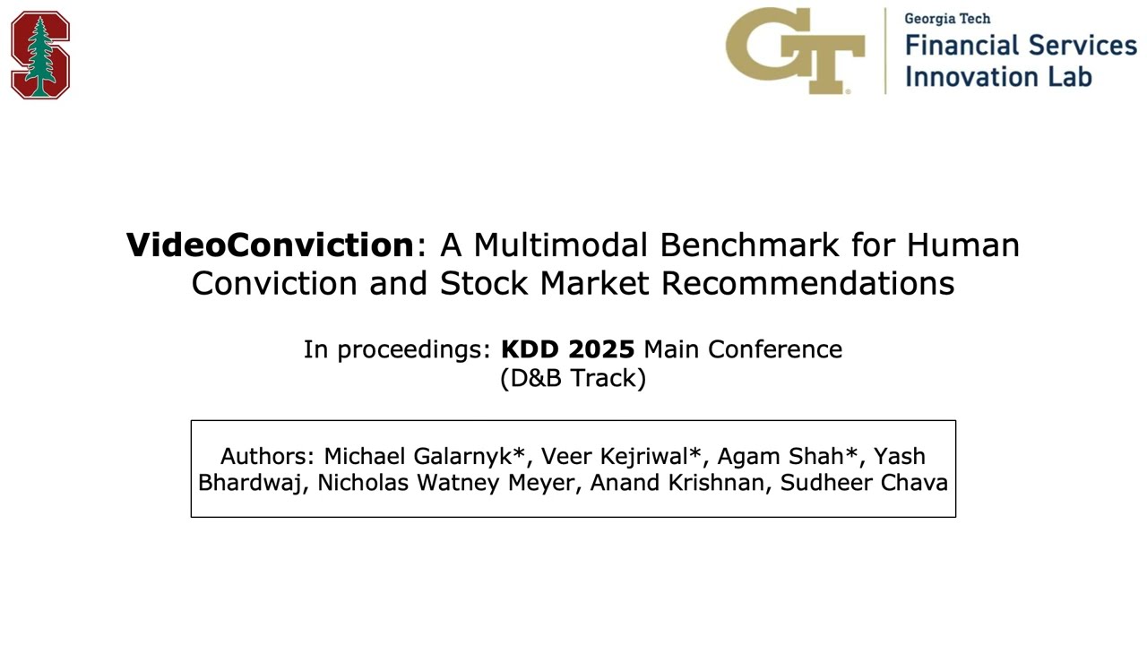 VideoConviction: Multimodal AI Benchmark for Stock Recommendations (AI Narration)