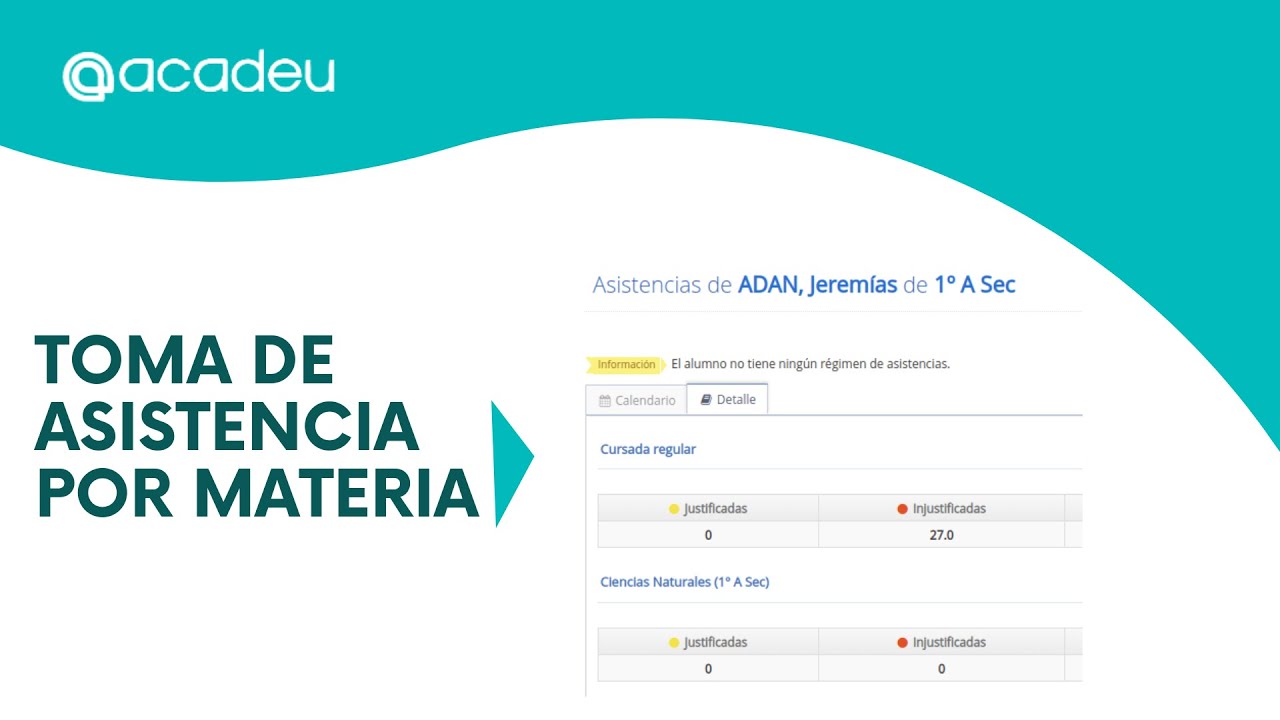 Toma de asistencia por materia