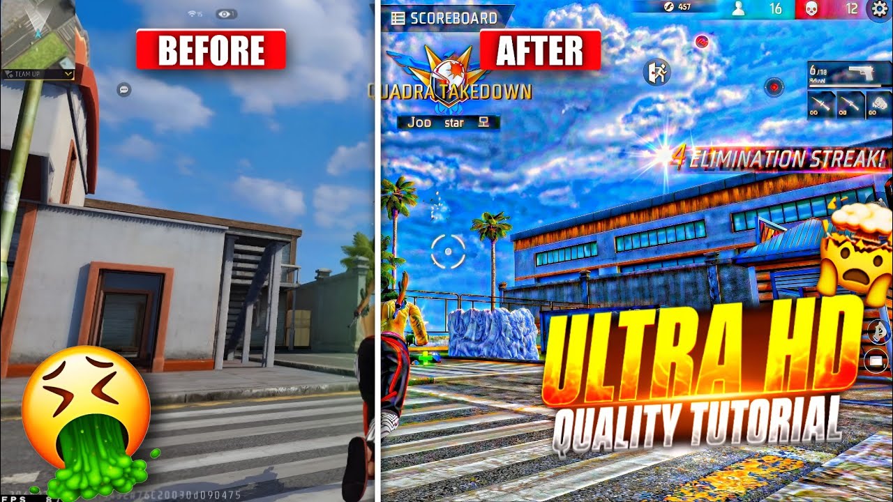 Free fire 4k ultra HD quality tutorial 🤯 | How to increase quality | Free fire quality tutorial 